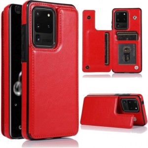 ShieldCase Wallet Case Samsung Galaxy S20 Ultra - rood met Privacy Glas