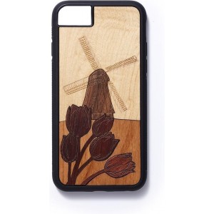 Houten telefoonhoesje iPhone 6/7/8 tulpen