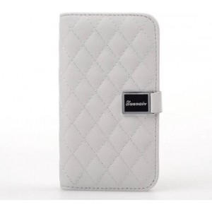 Schapenvacht Wallet case Leren Hoesje voor de iPhone 4 4S grijs