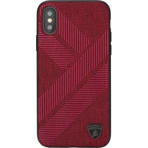 Lamborghini backcover hoesje Structure Apple iPhone Xs Max Rood - Silicone