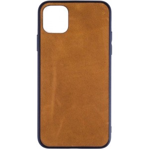 Leren Telefoonhoesje iPhone 11 Pro  Max – Bumper case - Cognac Bruin