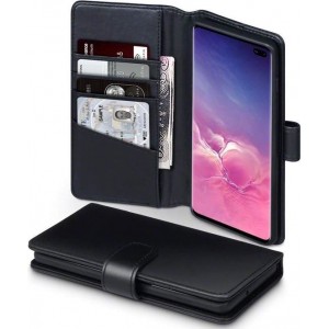 Samsung Galaxy S10+ Bookcase hoesje - CaseBoutique - Effen Zwart - Leer