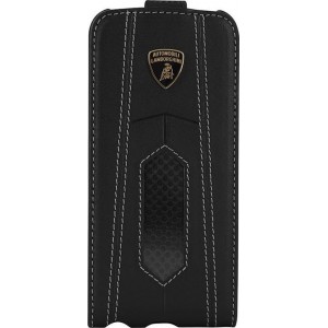 Lamborghini Leather/Carbon Flip Case iPhone 4/4S Black/Grey