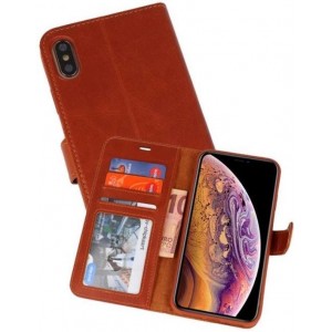 Bruin Rico Vitello Echt Leren Hoesje voor iPhone XS Max