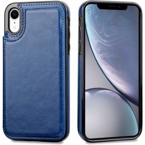 ShieldCase Wallet Case iPhone Xr - blauw met Privacy Glas