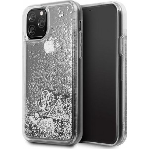 Apple iPhone 11 Pro Guess Backcover Glitter Hearts - Zilver