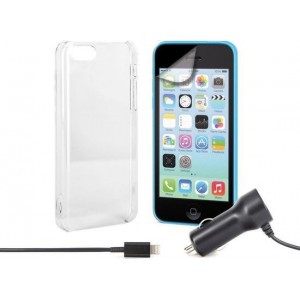 XQISIT Starter Set - Apple iPhone 5c Hoesje - Transparant