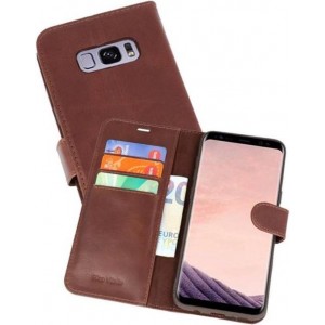 Rico Vitello Mocca Echt Leder Hoesje voor de Samsung Galaxy S8 Plus