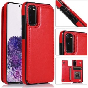 ShieldCase Wallet Case Samsung Galaxy S20 Plus - rood + glazen screen protector