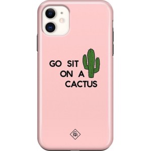 iPhone 11 rondom bedrukt hoesje - Go sit on a cactus