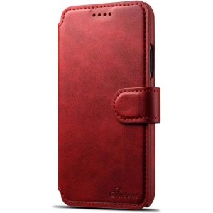 Mobiq - Premium Lederen iPhone X/Xs Wallet rood