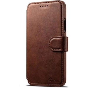 Mobiq - Premium Lederen iPhone X/Xs Wallet bruin