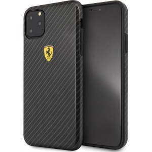 iPhone 11 Pro Max Backcase hoesje - Ferrari - Effen Zwart - Kunststof