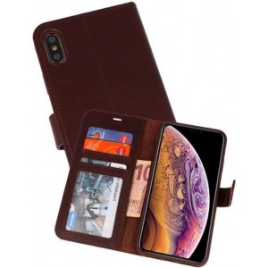 Mocca Rico Vitello Echt Leren Hoesje voor iPhone XS Max