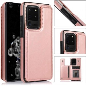 ShieldCase Wallet Case Samsung Galaxy S20 Ultra - roze met Privacy Glas