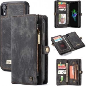 CASEME - Apple iPhone Xr Vintage Portemonnee Hoesje - Grijs