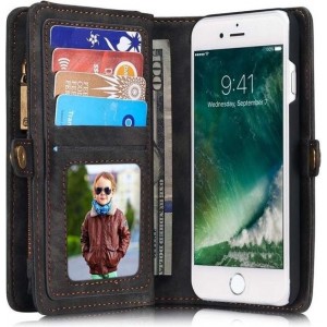 CASEME - Apple iphone SE 2020 / iPhone 7/8 Vintage Portemonnee Hoesje - Zwart