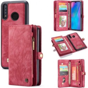 CASEME - Huawei P30 Lite Vintage Portemonnee Hoesje - Rood