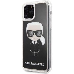 Karl Lagerfeld Backcover hoesje Glitter geschikt voor Apple iPhone 11 Pro - Zwart - Karl Iconic - KLHCN58ICGBK