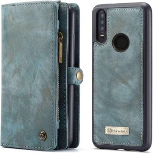 CASEME - Huawei P30 Lite Vintage Portemonnee Hoesje - Blauw