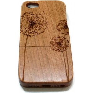 Houten iphone 5 hoesje - kersen - paardenbloem