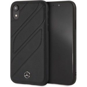 iPhone XR Backcase hoesje - Mercedes-Benz - Effen Zwart - Leer