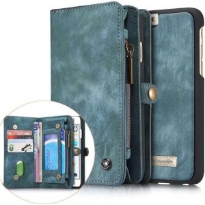 CASEME - Apple iPhone 6/6S Vintage Portemonnee Hoesje - Groen