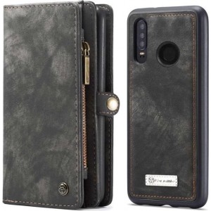 CASEME - Huawei P30 Lite Vintage Portemonnee Hoesje - Grijs