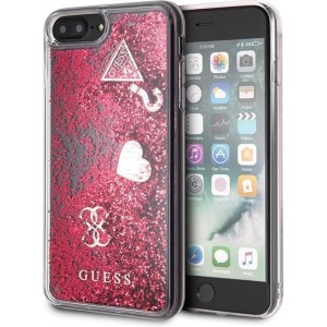 Guess Backcover hoesje Roze - Guess Glitter - TPU - iPhone 8 Plus  - Siliconen rand