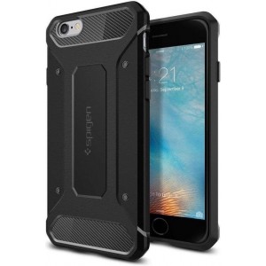 Hoesje Apple iPhone 6/6s - Spigen Rugged Armor - Zwart