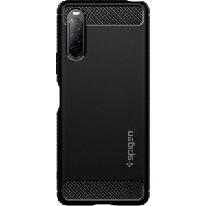 Hoesje Sony Xperia 10 II - Spigen Rugged Armor Case  - Zwart