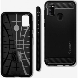 Hoesje Samsung Galaxy M21 - Spigen Rugged Armor Case  - Zwart