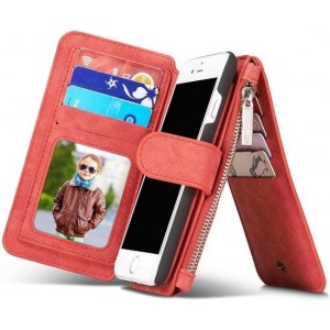 CASEME - Apple iPhone SE (2020) / iPhone 7/8 Retro Removable Wallet Case - Rood