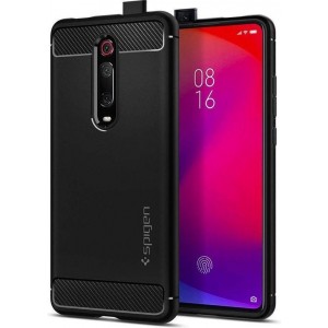 Hoesje Xiaomi Mi 9T - Spigen Rugged Armor Case  - Zwart