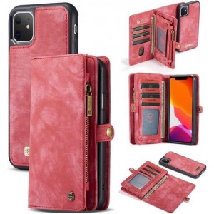 CASEME - Apple iPhone 11 Vintage Wallet Case  - Rood