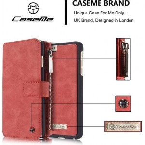 CASEME - Apple iPhone 6 / 6s Retro Removable Wallet Case  - Rood