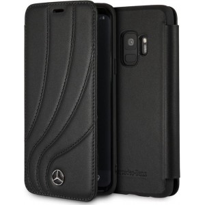 Mercedes-Benz Zwart Real Leather Booktype Case Samsung Galaxy S9