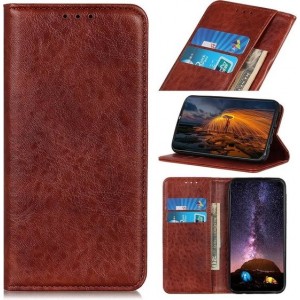Voor xiaomi redmi 8 magnetische retro crazy horse textuur horizontale flip lederen case met houder & kaartsleuven (bruin)