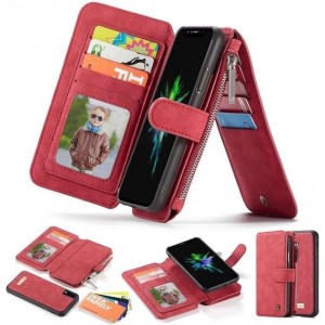 CASEME - Apple iPhone Xr Retro Removable Wallet Case - Rood