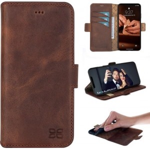 Bouletta - Echt leer Cover iPhone 11 Book- WalletCase Vintage Brown