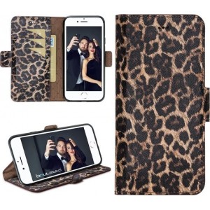 Bouletta Lederen Apple iPhone 8 Hoesje - BookCase - Leopard