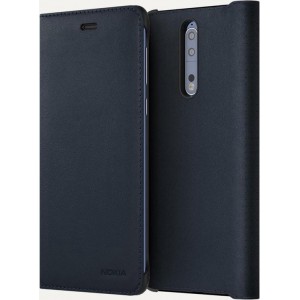 Nokia Leather Flip Case - blauw - voor Nokia 8