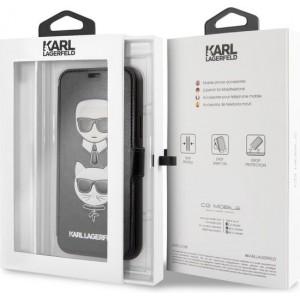 Karl Lagerfeld Booktype hoesje Cardslots geschikt voor Apple iPhone 11 Pro - Zwart - Stand - KLFLBKSN58FKICKC