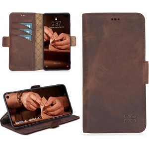 Bouletta Lederen Samsung Galaxy S10 Hoesje - BookCase - Antic Coffee