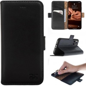 Bouletta - Echt leer Cover iPhone 11 Pro Book- WalletCase Pure Black