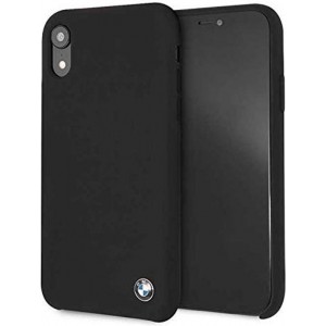 BMW BMHCI61SILBK origineel Microfiber siliconen case voor iPhone Xr - zwart