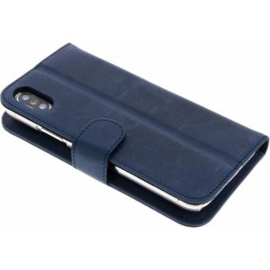 Valenta Luxe Apple iPhone X / Xs Hoesje Leer Bookcase Vintage Blauw