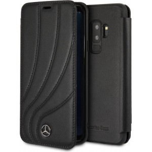 Mercedes-Benz Zwart Real Leather Booktype Case Samsung Galaxy S9 Plus