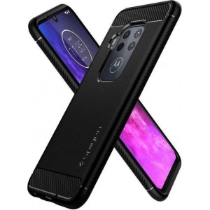 Hoesje Motorola One Zoom - Spigen Rugged Armor Case  - Zwart