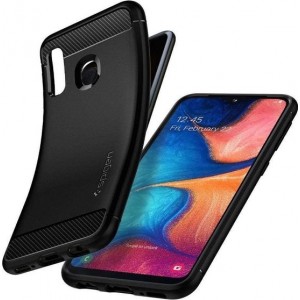 Hoesje Samsung Galaxy A20e - Spigen Rugged Armor Case  - Zwart